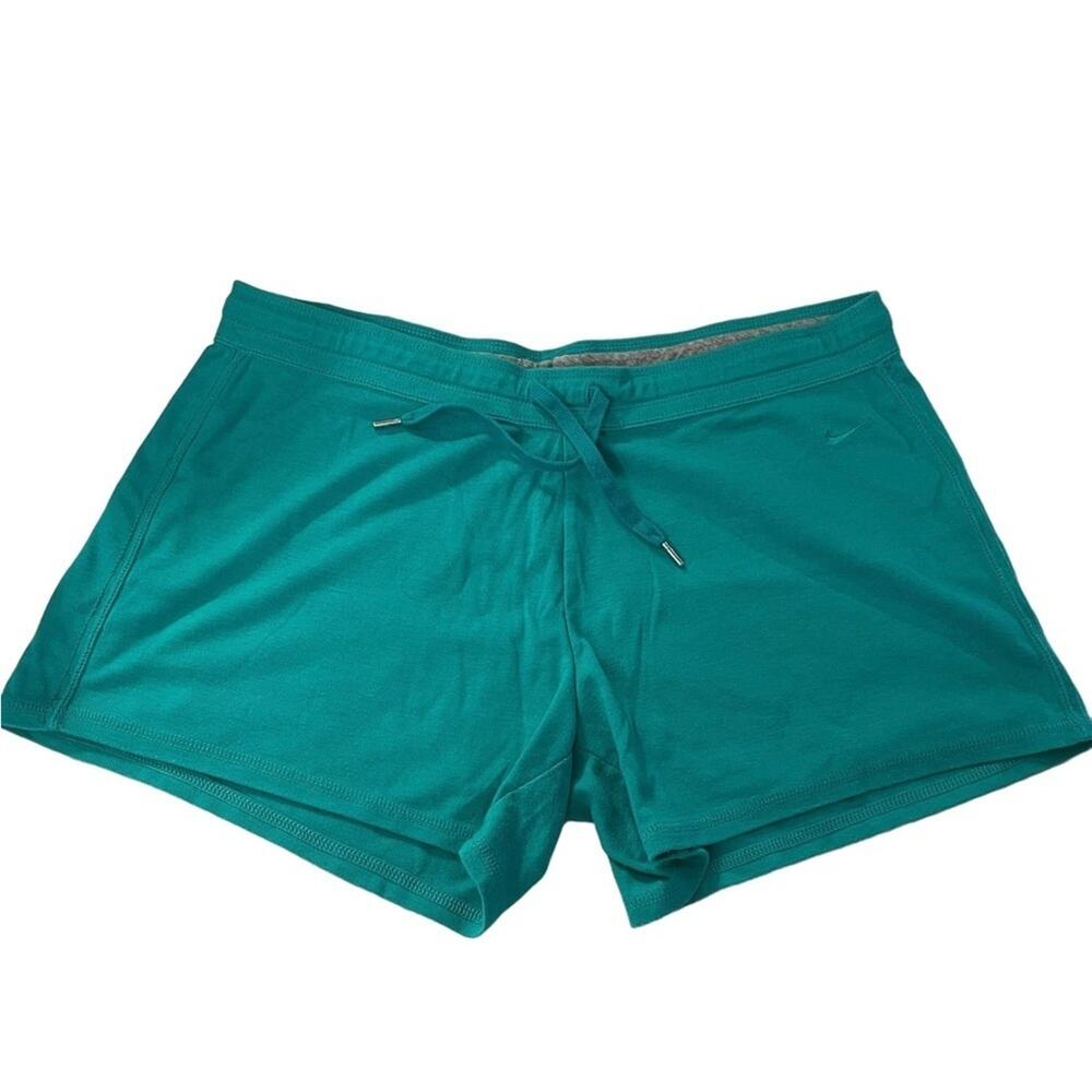 Nike turquoise green activewear low rise cotton blend short shorts size large